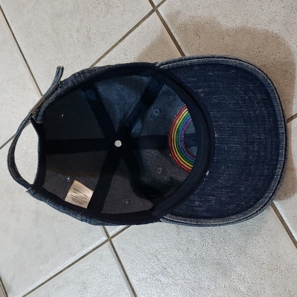 Spencer's F*ck You Rainbow Blue Denim Dad Hat Cap Strap Back Adjustable - Picture 7 of 9